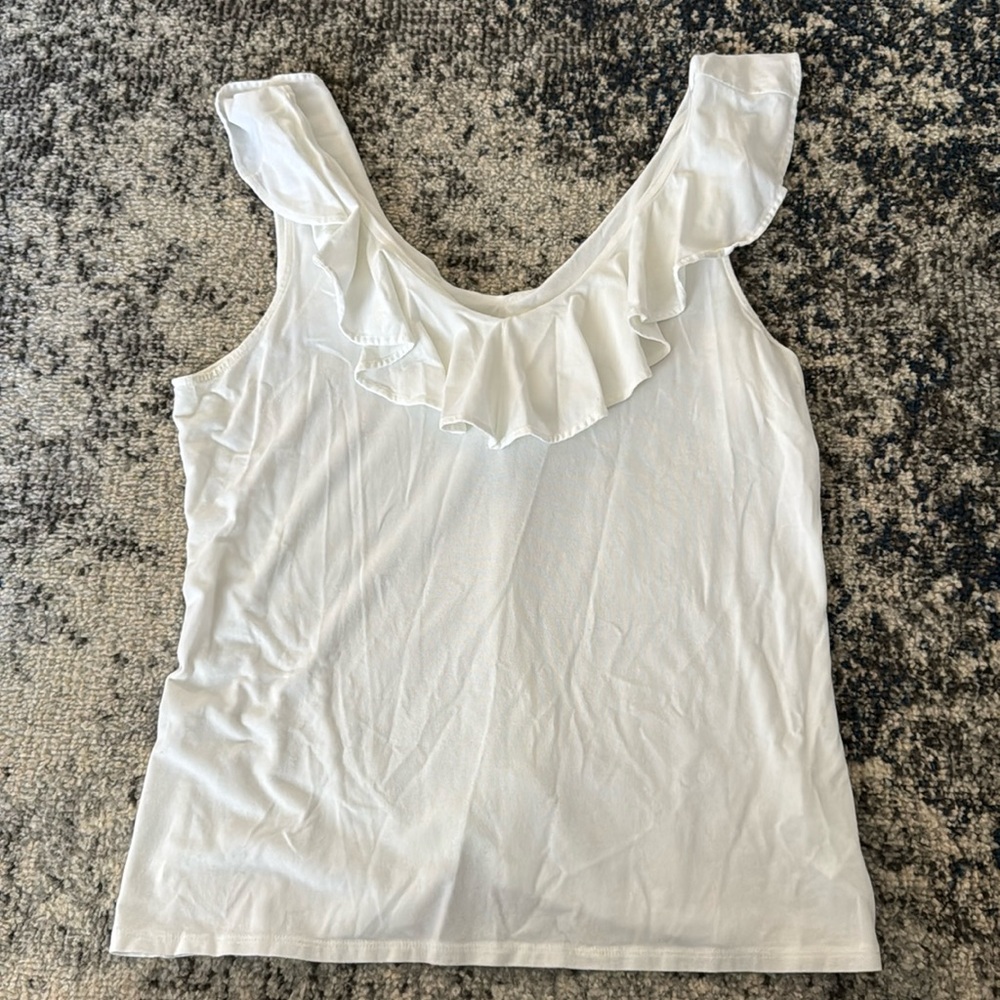 Lilly Pulitzer Pima Cotton Ruffle Trim Tank
